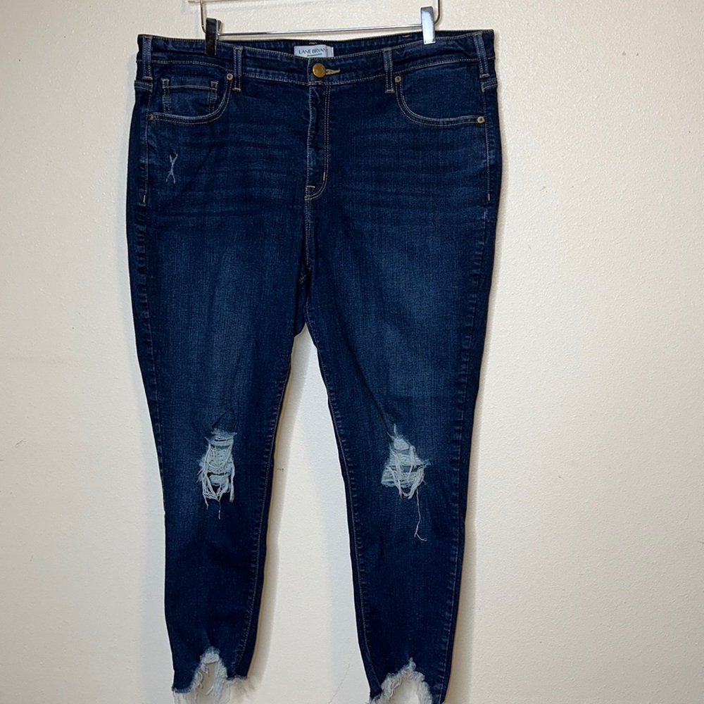 Lane Bryant Mid Rise Super Stretch Skinny Distress Sz 22R